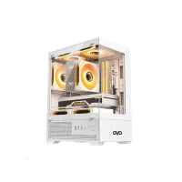 OVO CC219501-W 3X-ARGB Infinity Fan Ice Cube Button Control Mini-Tower Gaming Case
