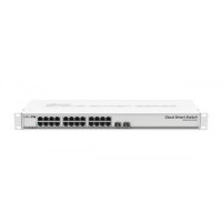 Mikrotik CSS326-24G-2S+RM SwOS powered 24 port Gigabit Ethernet switch with two SFP+ ports in 1U rackmount case